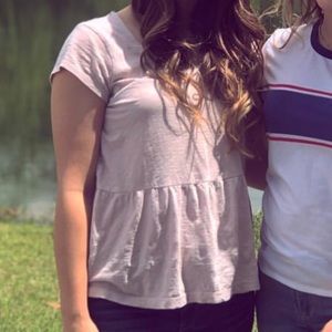 Pink baby doll/peplum shirt